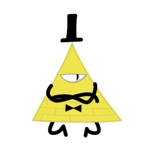 😝 Bill Cipher Gravity Falls bill cipher, gravity falls, cartone animato, triangolo, occhio, cappello, papillon telegram sticker