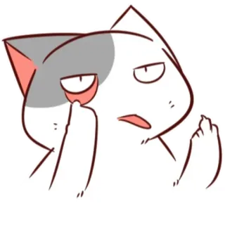 🐈 猫, 中指, 冒犯, 卡通, 动物, 手势 whatsapp sticker