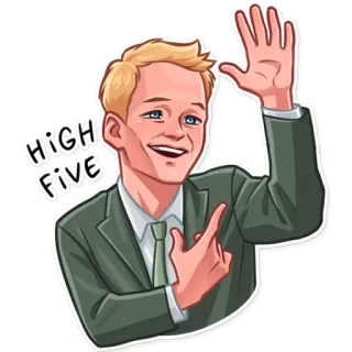 ✋ HIGH FIVE 하이파이브, 축하, 인사, 만화, 친근한 telegram sticker