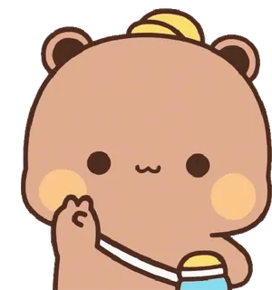 ✌ urso, fofo, kawaii, mel, adorável whatsapp sticker