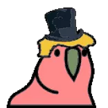 🦜 bird, top hat, cartoon, animal, parrot, cute telegram sticker