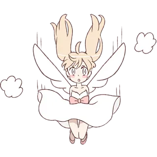 😯 ange, mignon, ailes, dessin animé, animé, kawaii telegram sticker