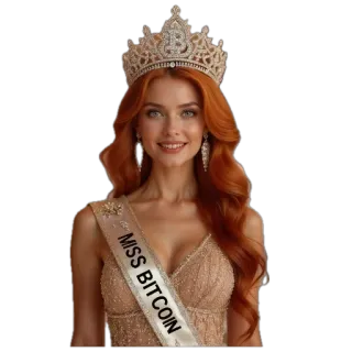 🫥 MISS BITCOIN bitcoin, miss bitcoin, concurso de belleza, certamen, criptomoneda, mujer, corona, belleza telegram sticker