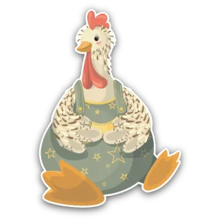 😀 鶏, 動物, 漫画, ステッカー, 鳥 telegram sticker