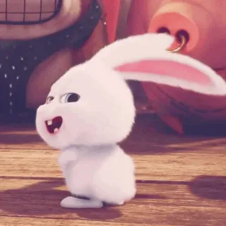 🎟 Snowball The Secret Life of Pets mignon, animal, lapin, blanc, dessin animé, film, animal de compagnie whatsapp sticker