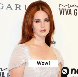 😯 Wow! mulher, pessoa, Lana Del Rey, uau, celebridade telegram sticker