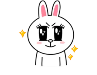 😃 Bunny зайчик, милый, мультфильм, кролик, животное, каваи whatsapp sticker