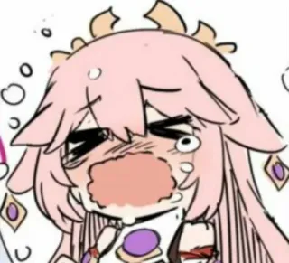 😭 Yae Miko Genshin Impact Anime, Videospiel, Weinend, Traurig, Yae Miko, Genshin Impact telegram sticker