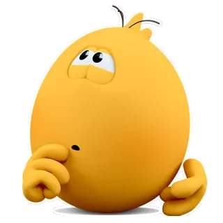 🤔 สีเหลือง, การ์ตูน, ตัวละคร, กำลังคิด, น่ารัก telegram sticker