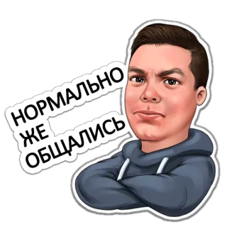 😒 НОРМАЛЬНО ЖЕ ОБЩАЛИСЬ karikatur, potret, rusia, orang telegram sticker