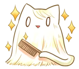 ✨ gato, peine, pelo, lindo, brillo, animal, mascota whatsapp sticker