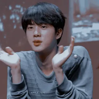 ⚜ Jin APPLE TAPE จิน, BTS, เคป็อป, เพลง, นักร้อง, ไอดอล telegram sticker