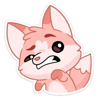 🐇 rubah, stiker, kartun, lucu, binatang, merah muda whatsapp sticker
