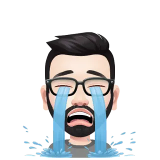 ✳️ crying, sad, emotions, sadness, tears, emoji telegram sticker