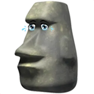 🗿 Moai, weinend, Emoji, Stein, traurig telegram sticker