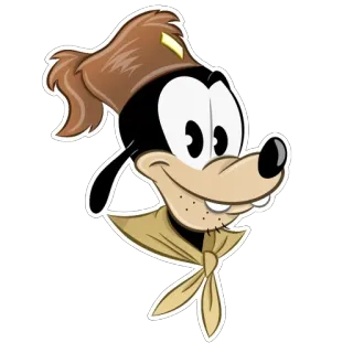 🏕 Goofy мультфильм, Гуфи, Дисней, персонаж, животное, шляпа, ошейник telegram sticker
