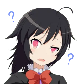 🧐 Anime, Fragezeichen, Verwirrt, Mädchen, Cartoon telegram sticker