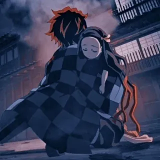 💫 Tanjiro Kamado Demon Slayer Anime, Thanh gươm diệt quỷ, Tanjiro, Nezuko, Anh em, Hoạt hình Nhật Bản, Manga telegram sticker