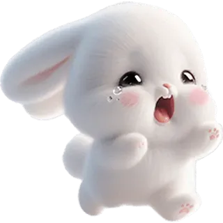 😭 kelinci, lucu, binatang, menangis, sedih telegram sticker