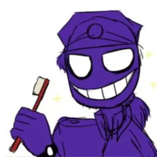 🪒 Purple Guy Five Nights at Freddy's Purple Guy, Five Nights at Freddy's, Videogame, Horror, Schurk, Tandenborstel, Paars telegram sticker