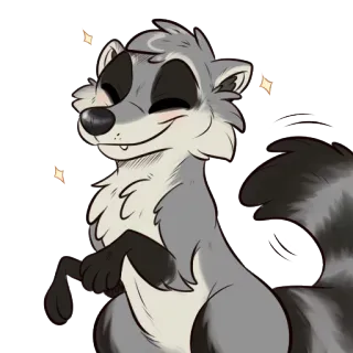 ☺️ raccoon, animal, cute, sticker, cartoon whatsapp sticker