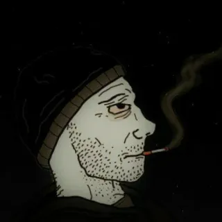 🚬 흡연, 담배, Doomer, 남자, 슬픈, 만화 telegram sticker