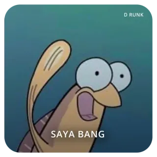 🙏 SAYA BANG desenho animado, peixe, engraçado, meme telegram sticker