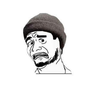 😯 rosto, meme, nojo, expressão, retrato, gorro telegram sticker