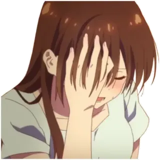 👼 anime, triste, llorando, chica, emocional telegram sticker