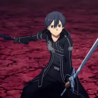 😠 Kirito Sword Art Online Anime, Espada, Kirito, Sword Art Online, Fantasía, Personaje, Personaje de anime telegram sticker