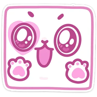 ☺️ süß, kawaii, gesicht, tier, aufkleber, rosa, comic telegram sticker