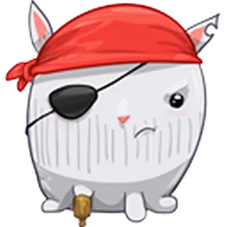 ⚓ pirate, cat, sticker, cartoon, cute, animal, eye patch whatsapp sticker