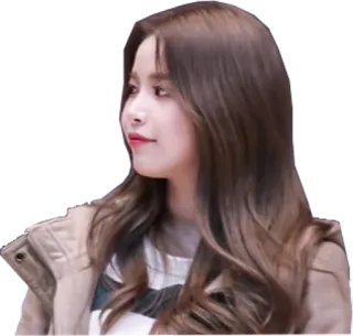 🙂 wanita, potret, orang, rambut coklat, jaket telegram sticker