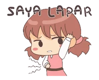 ๐ SAYA LAPAR affamato, anime, ragazza, carino, adesivo whatsapp sticker