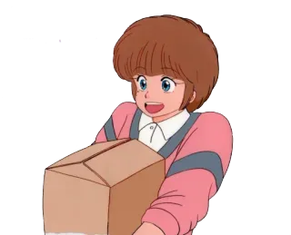 🎁 애니메이션, 만화, 배달, 상자, 소포 telegram sticker