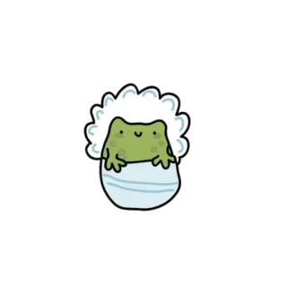 👶 ếch, em bé, dễ thương, hoạt hình, động vật, kawaii, hài hước telegram sticker