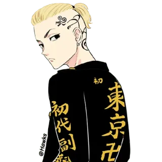 😒 初代副 Anime, Tatuaż, Mężczyzna, Postać, Azjatycki telegram sticker