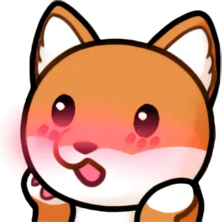 😳 raposa, animal, fofo, desenho animado whatsapp sticker