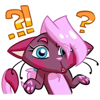 😶 кот, вопрос, восклицание, в замешательстве, милый, мультфильм whatsapp sticker