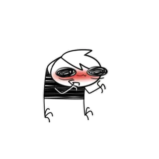😏 человечек, румянец, мультфильм, рисунок, мем, смешной whatsapp sticker