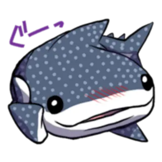 👍 ブー tiburón, lindo, dibujos animados, pez, animal, kawaii telegram sticker