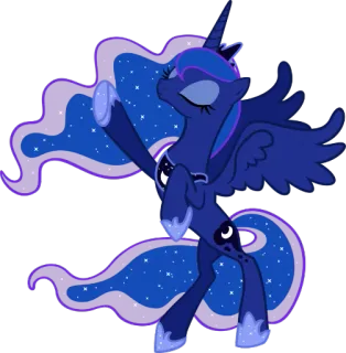 😌 Princess Luna My Little Pony Princesa Luna, My Little Pony, dibujos animados, poni, pegatina, animado telegram sticker