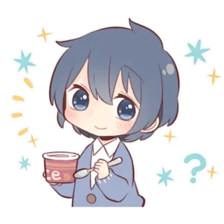 ☕ ice 애니메이션, 귀여운, 아이스크림, 물음표, 별, 달콤한, 귀엽다 telegram sticker