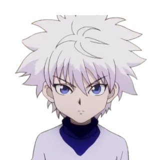 😠 Killua Zoldyck Hunter x Hunter anime, character, Killua, Hunter x Hunter, boy, white hair, blue eyes telegram sticker