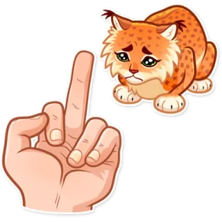 🖕 lynx, cat, middle finger, offensive whatsapp sticker