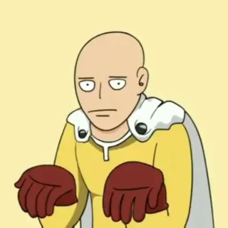😐 Saitama One-Punch Man Saitama, One-Punch Man, Anime, Eroe, Cartone animato, Manga telegram sticker