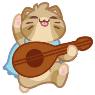 🎶 кот, музыка, инструмент, милый, наклейка telegram sticker