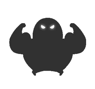 💪 Muskel, Blob, Cartoon, Stark, Fitnessstudio, Fitness telegram sticker