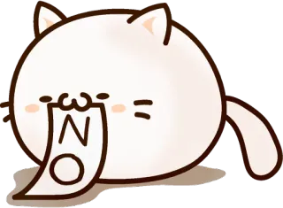 Sticker of a round and pretty cat :: @line_stickers telegram stickers
