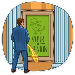 💦 YOUR OPINION humour, opinion, pipi, art, déclaration telegram sticker
